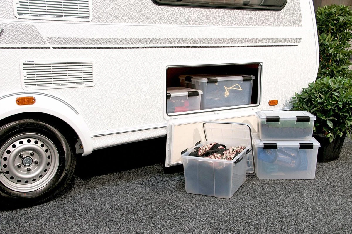 IRIS Airtight Box Opbergbox - 20L - 3 Stuks - Transparant/Zwart 4 IRIS Airtight Box Opbergbox - 20L - 3 Stuks - Transparant/Zwart - Afbeelding 2