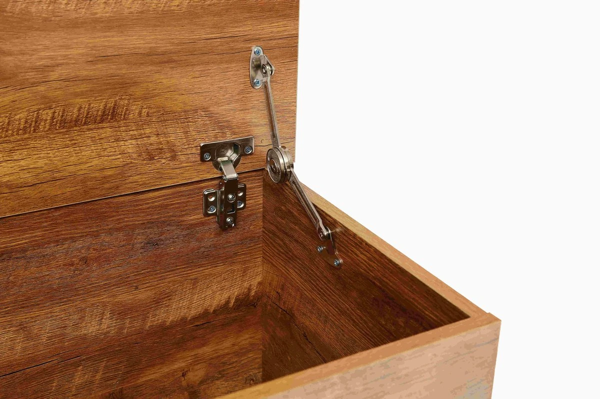 Opbergkist - Speelgoedkist - Dekenkist - 100 Cm Breed - Vintage Bruin 4 Opbergkist - Speelgoedkist - Dekenkist - 100 Cm Breed - Vintage Bruin - Afbeelding 2