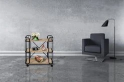 LIFA LIVING Industriële Bakkerskast - Serveerwagen Op Wielen - Opbergkast - Zwart - Metaal & Hout - 80 X 41 X 93 Cm -Thuisopslag 1200x799 69