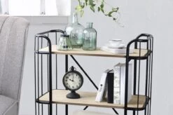 LIFA LIVING Industriële Bakkerskast - Serveerwagen Op Wielen - Opbergkast - Zwart - Metaal & Hout - 80 X 41 X 93 Cm -Thuisopslag 1200x799 71