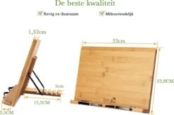 LeafU® Leesboek Standaard - Bamboe Boekenstandaard - Kookboekstandaard - Tablet Standaard - Boekenhouder - Book Holder -Thuisopslag 1200x799 73