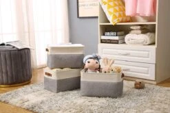 Tranquil Abode Opvouwbare Opbergmand - Set Van 3 Stevige Stoffen Opbergmanden Met Handgrepen - Opbergmand Kinderkamer Voor Speelgoed - Opbergmandjes Badkamer - Opbergbox - Kast & Lade Organizer -Thuisopslag 1200x800 63