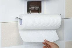 Keukenrolhouder - Keukenrolhouder Hangend - Keukenpapier Houder - Zelfklevend - RVS - Zilver – Handdoekhouder -Thuisopslag 1200x802 4