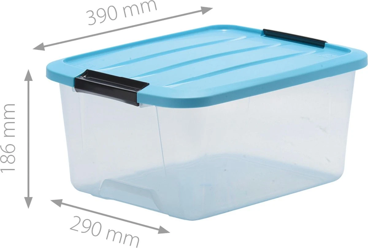 IRIS Topbox Opbergbox - 5 Stuks Van 15L - Kunststof - Transparant/Multicolor 4 IRIS Topbox Opbergbox - 5 Stuks Van 15L - Kunststof - Transparant/Multicolor - Afbeelding 2