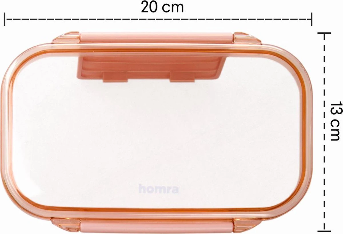 Homra Lunchbox STAQS Pink - Bento Box - 2 Laags Broodtrommel - 3 Compartimenten - Roze - Lunch To Go - Duurzaam Kunststof - BPA Vrij - 3 Vaks Lunchtrommel Voor Volwassenen - Inclusief Bestek - Magnetron, Diepvries, Vaatwasser Bestendig - Vers Houden 10 Homra Lunchbox STAQS Pink - Bento Box - 2 Laags Broodtrommel - 3 Compartimenten - Roze - Lunch To Go - Duurzaam Kunststof - BPA Vrij - 3 Vaks Lunchtrommel Voor Volwassenen - Inclusief Bestek - Magnetron, Diepvries, Vaatwasser Bestendig - Vers Houden - Afbeelding 8