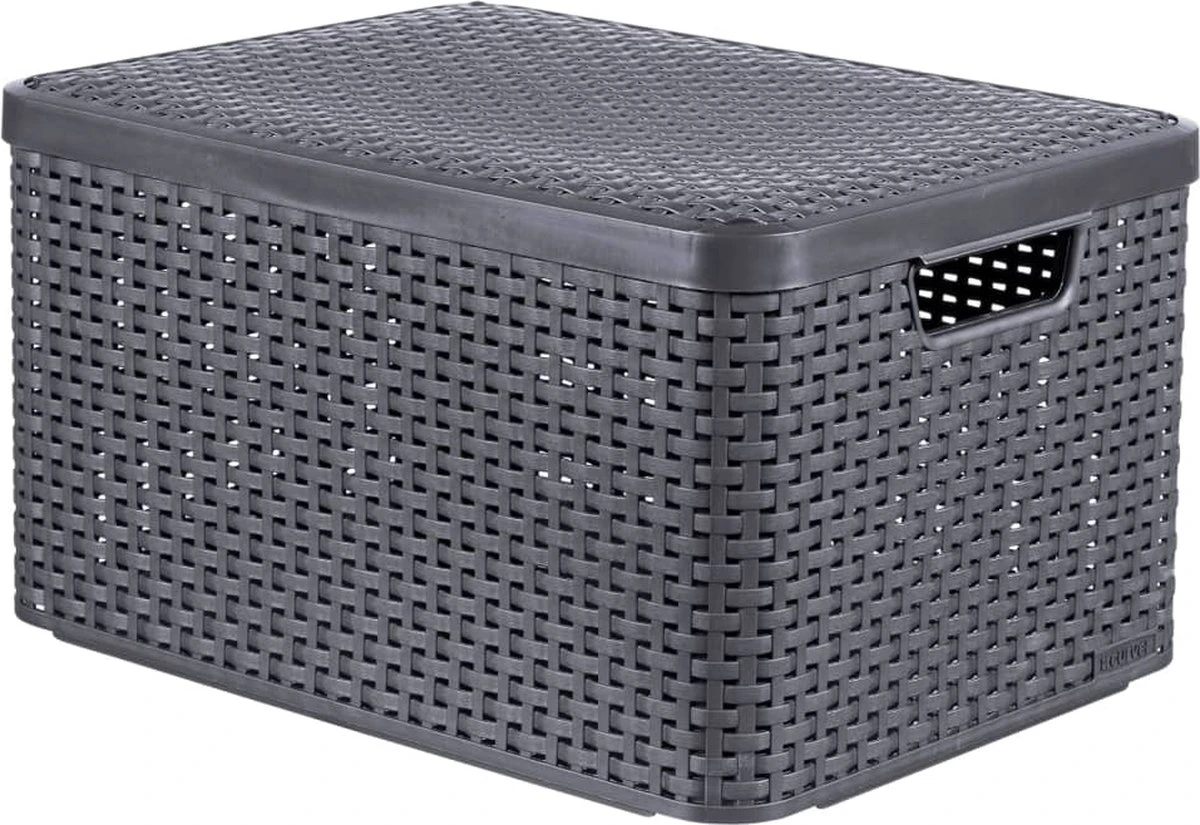 Curver Style Mand L - 30L - Antraciet Met Deksel 10 Curver Style Mand L - 30L - Antraciet Met Deksel - Afbeelding 8