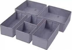 Merkloos FBC - Lade Organizer - Lade Verdeler - Lade Bakjes - Lade Indeling - Lade Opbergsysteem - Lade Organizer Kledingkast - Lade Organizer Badkamer - Lade Organizer Keuken - Lade Organizer Bureau - Grijs - 6 Stuks