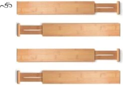 Merkloos Bamboe Ladeverdeler – Lade Organizer – Ladeverdelers – Bestekbak – Verstelbaar & Uitschufbaar Tot 43 Centimeter - Bamboe