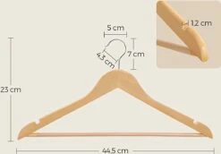 TopHangers [Set Van 30] - Scherp Geprijsde! Blank Gelakte Houten Kledinghangers / Jashangers / Shirthangers / Combihangers Met Draaibare Haak, Handige Broeklat En Rokinkepingen Perfect Voor Alle Soorten Kleding -Thuisopslag 1200x837 3