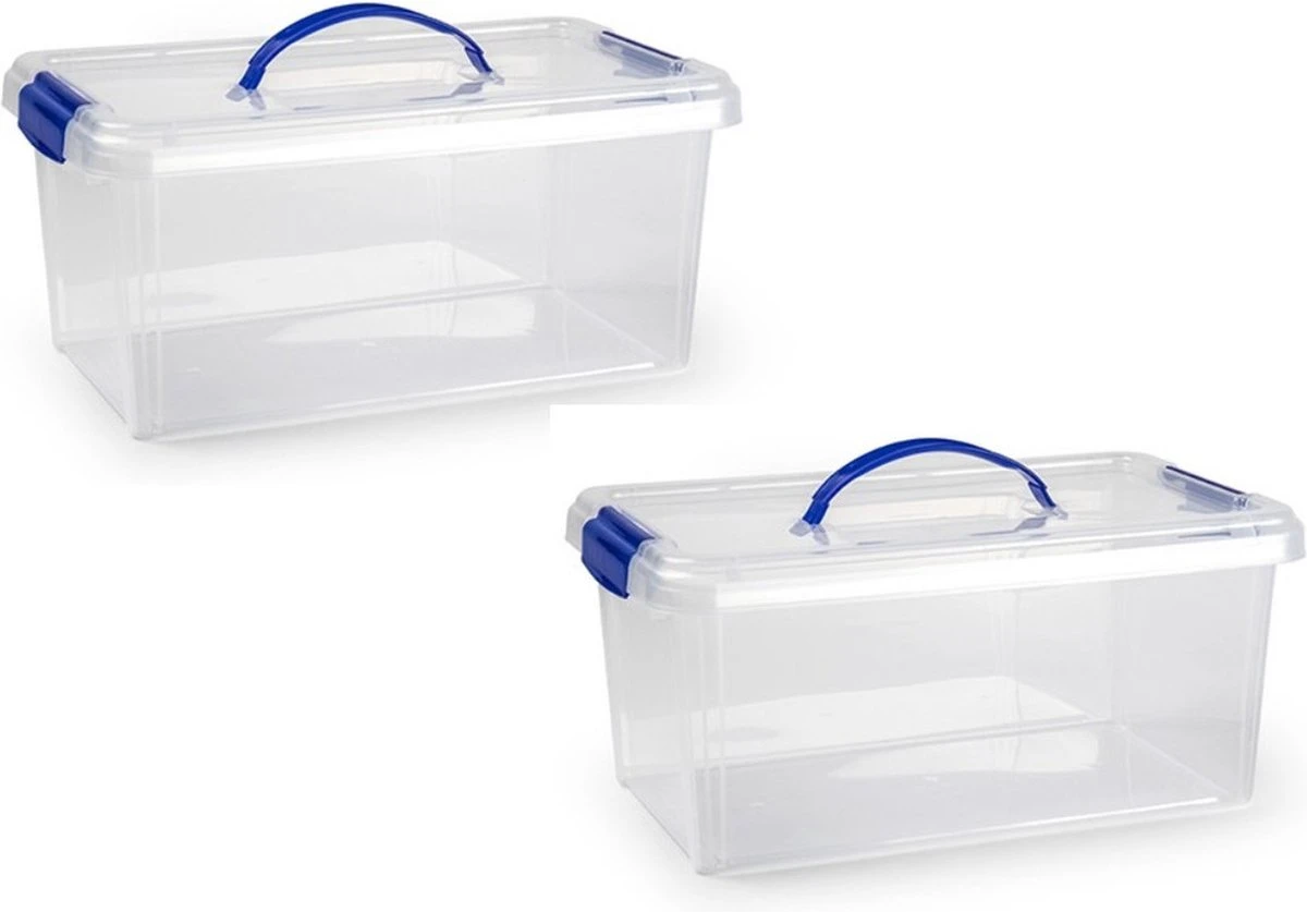Opslagbak/organizer Met Deksel 10 Liter Transparant - Opbergbakken - 38,5 X 23 X 17,5 Cm 4 Opslagbak/organizer Met Deksel 10 Liter Transparant - Opbergbakken - 38,5 X 23 X 17,5 Cm - Afbeelding 2
