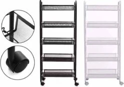 Buxibo Opbergrek 5 Laags Op Wieltjes Met Open Vakken - Opberg Rek Organizer Voor Keuken / Badkamer - Nisrek - Verrijdbare Ruimtebesparende Opbergkast Keuken / Badkamer Kast - Opbergrekje Met Wielen - Wit 11 Buxibo Opbergrek 5 Laags Op Wieltjes Met Open Vakken - Opberg Rek Organizer Voor Keuken / Badkamer - Nisrek - Verrijdbare Ruimtebesparende Opbergkast Keuken / Badkamer Kast - Opbergrekje Met Wielen - Wit -Thuisopslag 1200x841
