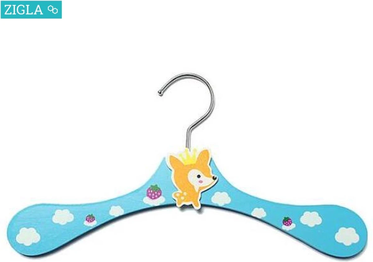 ZIGLA - Houten Kledinghangers Voor Kinderen En Baby's - Set Van 12 Stuks - Verschillende Kleuren/dieren - 28xh15 Cm 6 ZIGLA - Houten Kledinghangers Voor Kinderen En Baby's - Set Van 12 Stuks - Verschillende Kleuren/dieren - 28xh15 Cm - Afbeelding 4