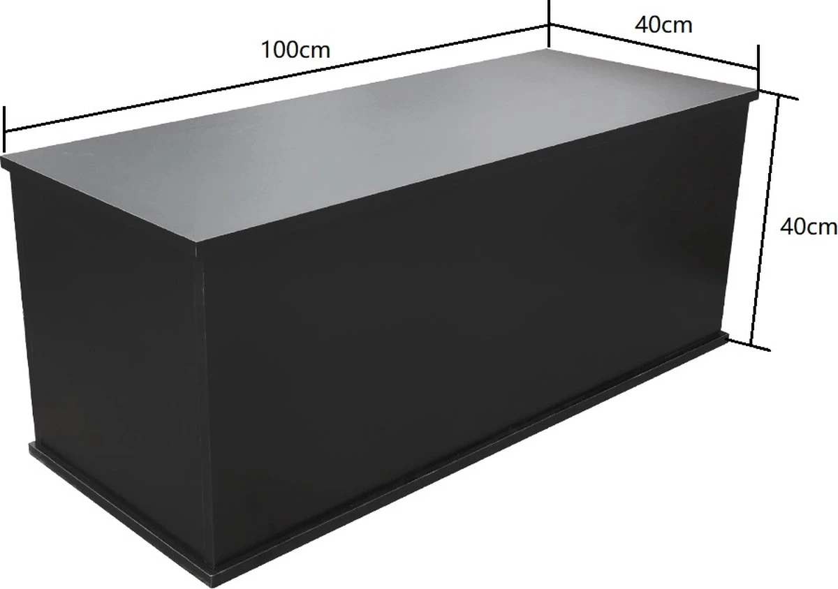 Opbergkist - Speelgoedkist - Dekenkist - 100 Cm Breed - Zwart 7 Opbergkist - Speelgoedkist - Dekenkist - 100 Cm Breed - Zwart - Afbeelding 5