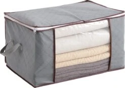 ACAZA Opvouwbare Opbergtassen - Set Van 4 Organizers Met Versterkte Handgreep & Stevige Ritssluiting Voor Kleding, Beddengoed, Dekbedden, Kussens - Grijs -Thuisopslag 1200x845 15