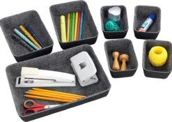 De Millennials 7 Delige Organizer - Ladeverdeler - Organizer Bureau - Lade Bakjes - Opbergbakjes - Mandjes - Make Up Bakjes - Lade Verdeler - Opberg Mandjes - Opbergmand - Donkergrijs -Thuisopslag 1200x851 3