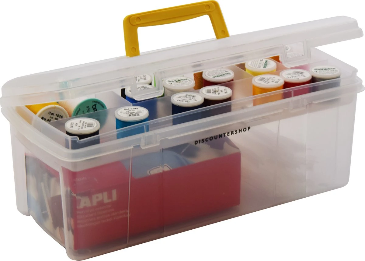 Opbergkoffer -Transportkoffer -viskoffer - Gereedschapskist -2 Laag| Gereedschapskist - Naaidoos| Naaibox Transparant|5 Liter 36x15x14 Cm 3 Opbergkoffer -Transportkoffer -viskoffer - Gereedschapskist -2 Laag| Gereedschapskist - Naaidoos| Naaibox Transparant|5 Liter 36x15x14 Cm