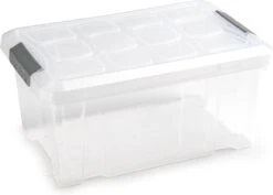 1x Stuks Opslagbakken/organizers Met Deksel 5 Liter 29 X 19 X 14 Cm Transparant - Opbergbakken