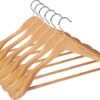 TopHangers [Set Van 6] - Scherp Geprijsde! Mooi Afgewerkte Blank Gelakte Houten Jashangers / Kostuumhangers / Kledinghangers Met Extra Dikke Schouderkop -Thuisopslag 1200x862 20