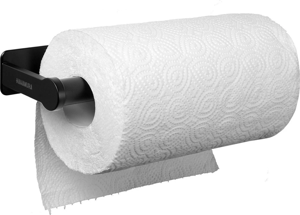 Hanamura Keukenrolhouder - Zelfklevend - Hangend - Zwart 6 Hanamura Keukenrolhouder - Zelfklevend - Hangend - Zwart - Afbeelding 4