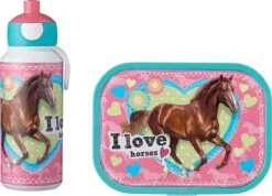 Mepal – Lunchset Campus (pu + Lb) – Pop-up Drinkfles En Broodtrommel Voor Kinderen – My Horse – Bento Box – Lekvrij