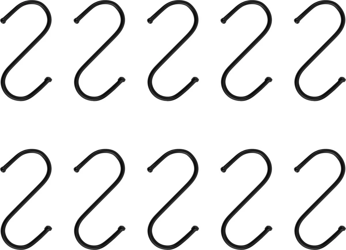 QUVIO Ophanghaken - Haken - Kleding Haken - Losse Haken Voor Theedoeken - Handdoekhaak Voor In De Keuken - S-Haken - Keukenhaak - 6 Cm - 10 Stuks - Staal - Zwart 3 QUVIO Ophanghaken - Haken - Kleding Haken - Losse Haken Voor Theedoeken - Handdoekhaak Voor In De Keuken - S-Haken - Keukenhaak - 6 Cm - 10 Stuks - Staal - Zwart