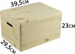Houten Kist Met Klepdeksel - 39,5 X 29,5 X 23 Cm - Inhoud 27,6L - Grenen Houten Kistje - Opbergkisten 8 Houten Kist Met Klepdeksel - 39,5 X 29,5 X 23 Cm - Inhoud 27,6L - Grenen Houten Kistje - Opbergkisten -Thuisopslag 1200x870 5