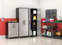 Keter Gear Multipurpose Hoge Kast - 3 Halve Planken - 68x39x182 Cm - Zwart/Grijs -Thuisopslag 1200x875 5