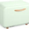Navaris Metalen Broodtrommel Met Klapdeksel - Vershouddoos Voor Brood - 35 X 24 X 23 Cm - Van Ijzer Met Houten Details In Mintgroen -Thuisopslag 1200x885