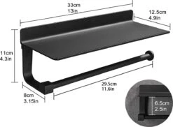Keukenrolhouder Zwart - Wandplank - Hangend - Zelfklevend - Aanrecht Organizer -Thuisopslag 1200x885 4