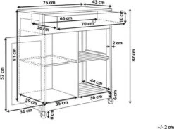 Beliani TRAPANI - Keukentrolley - Zwart - MDF 40 Beliani TRAPANI - Keukentrolley - Zwart - MDF -Thuisopslag 1200x887 5