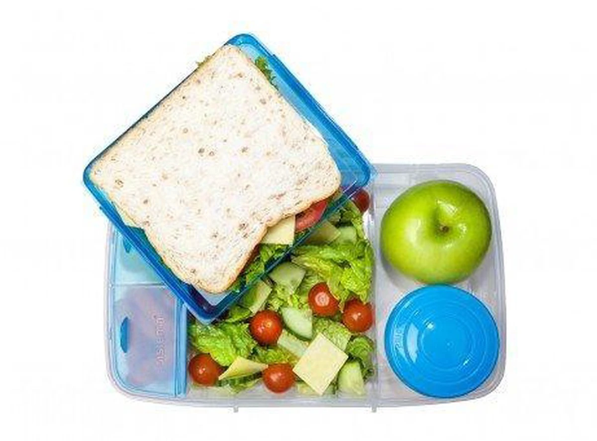 Sistema Bento Box 1.76L Met Boterhamlade - Doorzichtig/Paars 4 Sistema Bento Box 1.76L Met Boterhamlade - Doorzichtig/Paars - Afbeelding 2