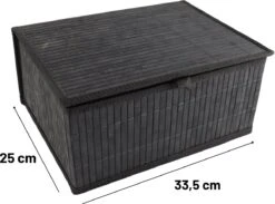Orange85 Mandenset - Opbergmand Set Van 3 - Zwart - 33.5x25x15.5 Cm - Bamboe -Thuisopslag 1200x890 6