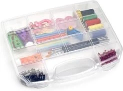 1x Opbergkoffertje/opbergdoosjes 8-vaks Transparant - Naaigerei Opbergen - Opbergers