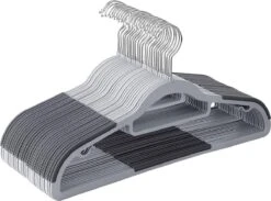 ACAZA Set Van 30 Stevige Kunststof Kledinghangers Met Antislip - Kleerhangers Met Draaibare Haak - Buigzaam - Grijs