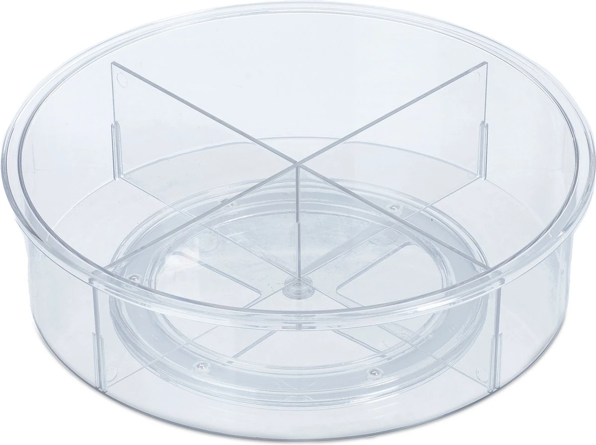 Relaxdays Koelkast Organizer - Draaiplateau - Ø: 30 Cm - Ijskast Opbergbak - Transparant 8 Relaxdays Koelkast Organizer - Draaiplateau - Ø: 30 Cm - Ijskast Opbergbak - Transparant - Afbeelding 6