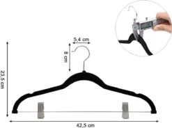 Set Van 12 Broekhangers Of Rokhangers - Fluweel Met Brug En Clips - Pak Hanger, Dunne Kledinghangers, Antislip Kapstokken - 360° Draaibare Haak - Voor Hemden, Jassen & Mantels - Zwart -Thuisopslag 1200x896 7