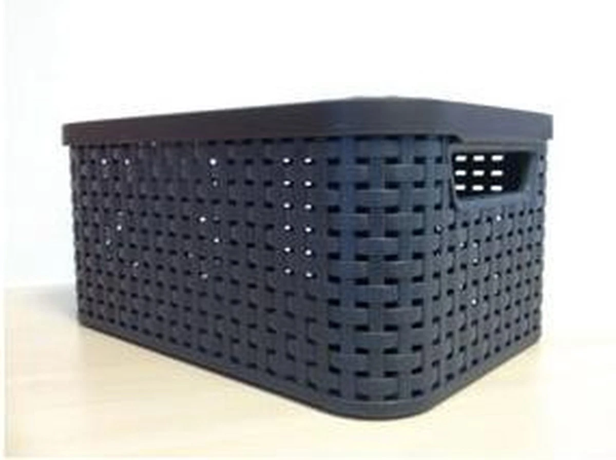 Curver Style Mand L - 30L - Antraciet Met Deksel 3 Curver Style Mand L - 30L - Antraciet Met Deksel