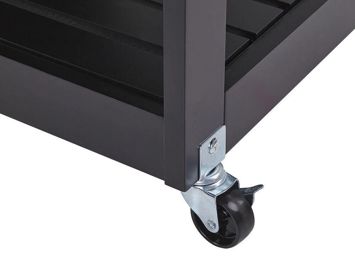 Beliani TRAPANI - Keukentrolley - Zwart - MDF 16 Beliani TRAPANI - Keukentrolley - Zwart - MDF - Afbeelding 14
