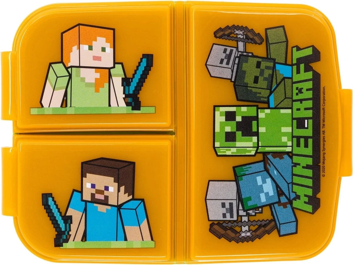 Mickey Mouse Minecraft Broodtrommel 3 Vakjes - 18x13 Cm - Brooddoos - Lunchbox 4 Mickey Mouse Minecraft Broodtrommel 3 Vakjes - 18x13 Cm - Brooddoos - Lunchbox - Afbeelding 2