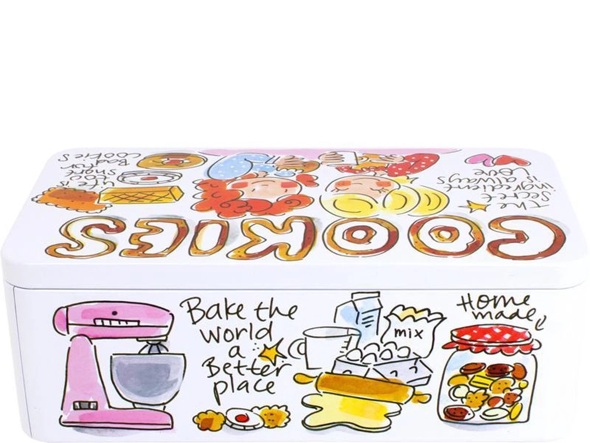 Blond Amsterdam Even Bijkletsen Koektrommel - Blik - 11x20 Cm 7 Blond Amsterdam Even Bijkletsen Koektrommel - Blik - 11x20 Cm - Afbeelding 5