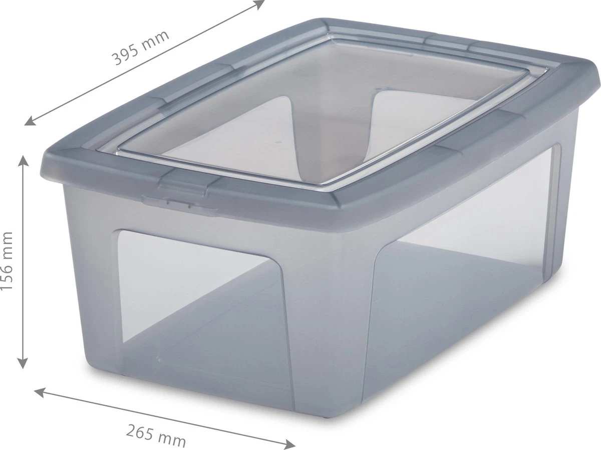 Iris Ohyama Modular Clearbox Opbergbox - 11L - Kunststof - Grijs - Set Van 3 5 Iris Ohyama Modular Clearbox Opbergbox - 11L - Kunststof - Grijs - Set Van 3 - Afbeelding 3