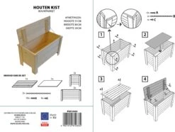 Houten Kist Met Klepdeksel - 80 X 51 X 39 Cm - Inhoud 100L - Grenen Hout - Eenvoudige Montage - Opbergkisten -Thuisopslag 1200x902 4