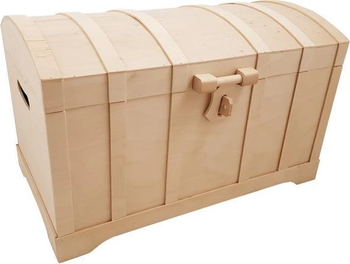 Houten Speelgoedkist Schatkist Blank 3 Houten Speelgoedkist Schatkist Blank