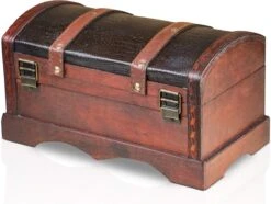 Brynnberg Schatkist "Croco 30x17x16cm" - Grote Schatkist, Zwart Imitatie Krokodillenleer Patroon Hout Met Deksel, Slot En Sleutel, Piratenkist Afsluitbaar, Opbergkist -Thuisopslag 1200x906 4