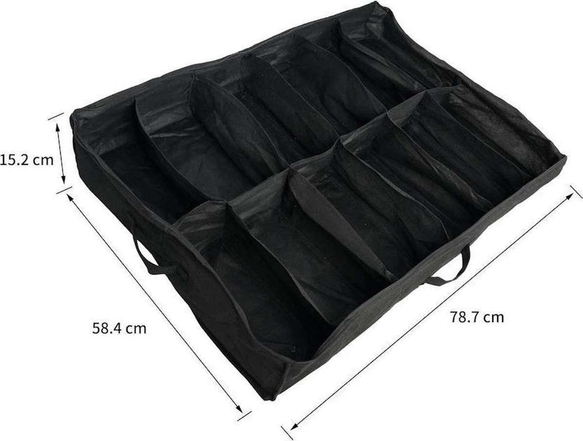 Merkloos Decopatent® Schoenen Organizer - 12 Paar Schoenen - Opberg Tas - Opbergzak Met Rits - Schoenen Opbergen Onder Bed Of In De Kast 4 Merkloos Decopatent® Schoenen Organizer - 12 Paar Schoenen - Opberg Tas - Opbergzak Met Rits - Schoenen Opbergen Onder Bed Of In De Kast - Afbeelding 2