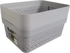 Curver A4 11Liter Opbergmanden Recycled Opbergmand - 3 Stuks - Terrazzo Grey