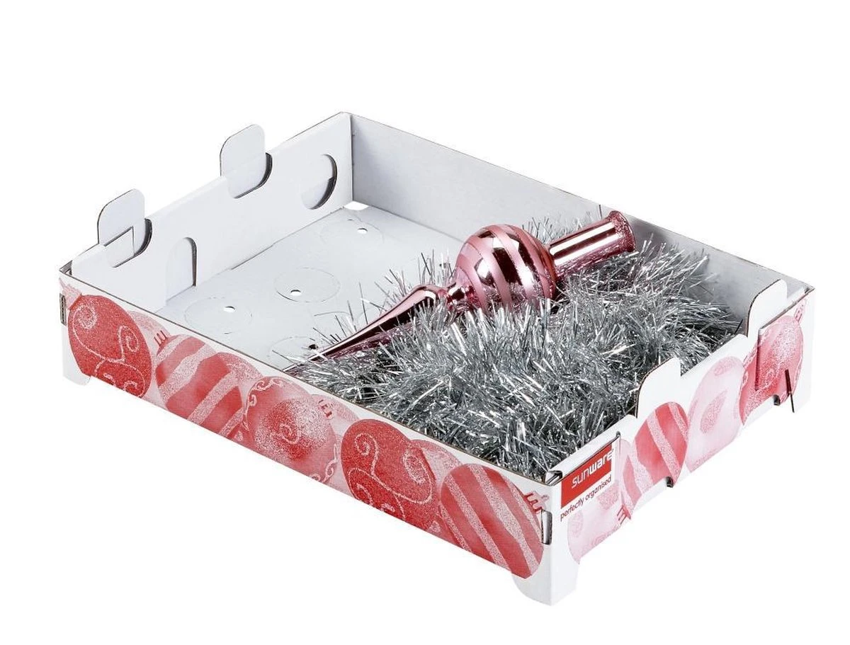 Q-line Kerstballen Opbergbox 22L - Trays Voor 60 Kerstballen - Transparant/rood 13 Q-line Kerstballen Opbergbox 22L - Trays Voor 60 Kerstballen - Transparant/rood - Afbeelding 11