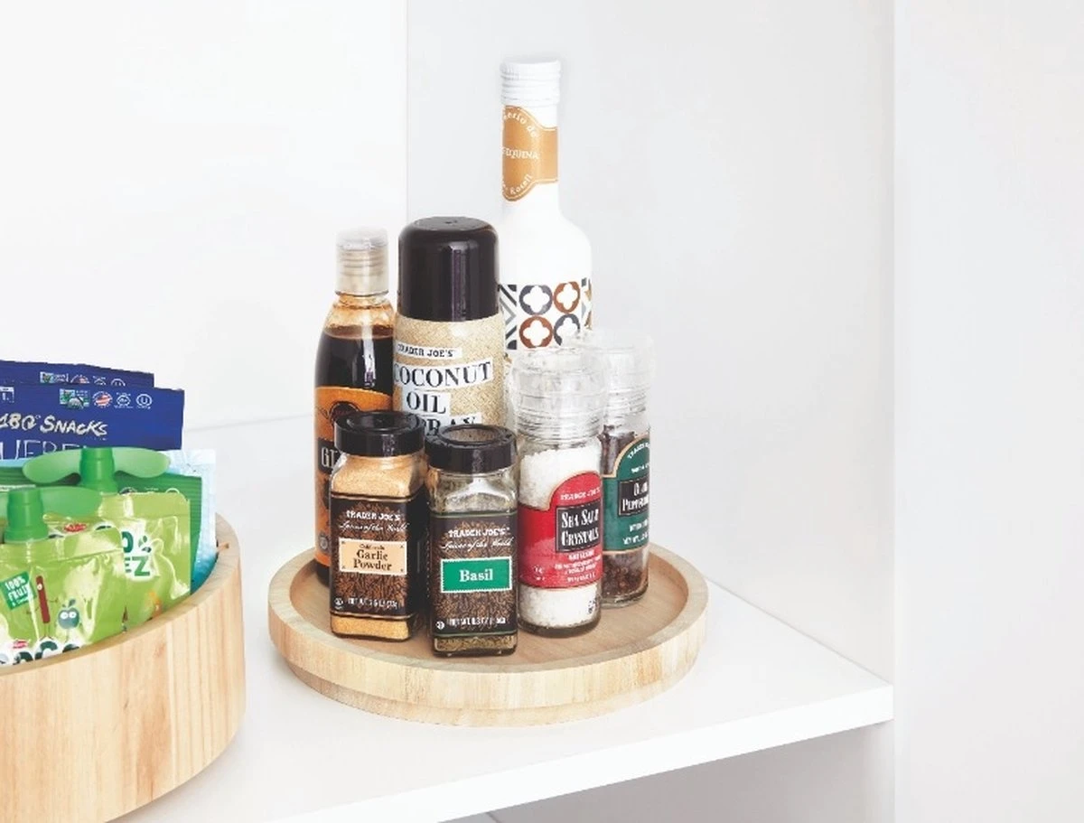 The Home Edit Draaiplateau Hout - Wooden Collection - Lage Opstaande Rand 4 The Home Edit Draaiplateau Hout - Wooden Collection - Lage Opstaande Rand - Afbeelding 2