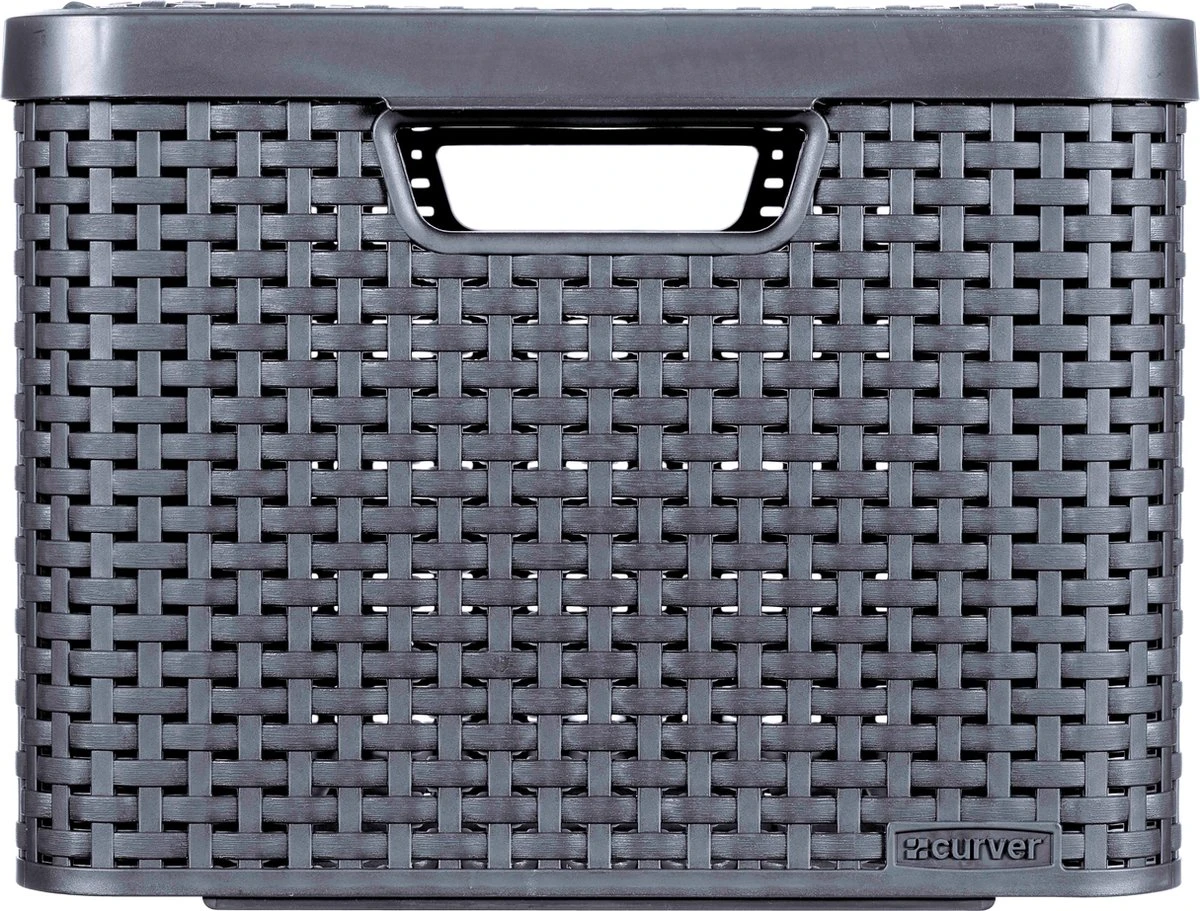 Curver Style Mand L - 30L - Antraciet Met Deksel 14 Curver Style Mand L - 30L - Antraciet Met Deksel - Afbeelding 12