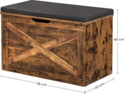 Speelgoedkist, Schoenenbank, Zitkist, Opbergkast, Zwart Vintage Bruin -Thuisopslag 1200x914 19